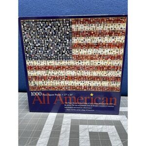 Ceaco All American 1000 Piece Puzzle Flag Stars Stripes Vintage 27" x 20"